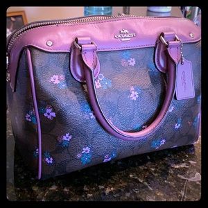 Coach purple flower handbag